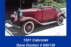 Dave Duton's 1931 Cabrolet