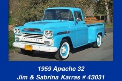 Jim and Sabrina Karras' 1959 Apache 32 Pickup